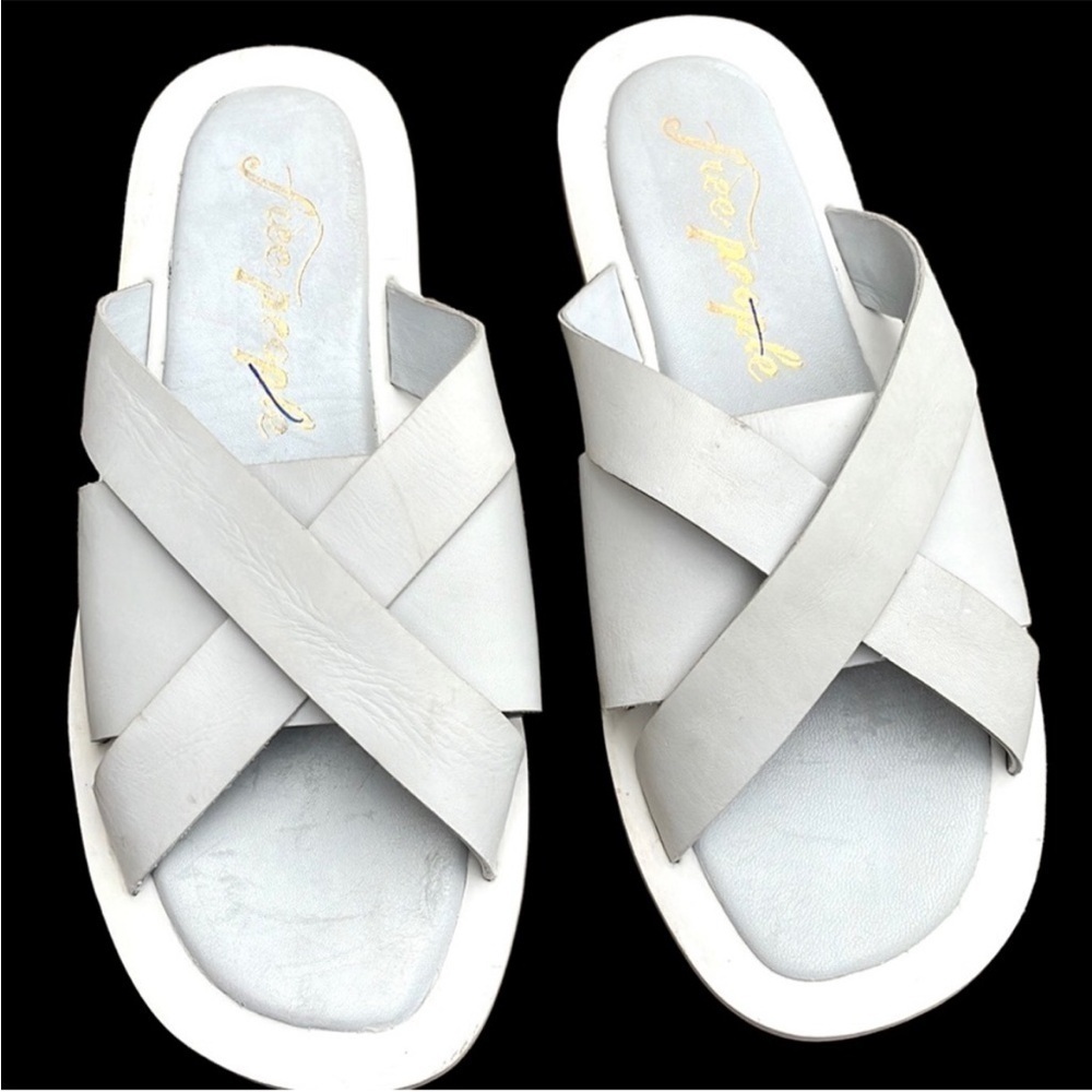 Free People Leather Del Mar Slide Sandals Size 10 - Picture 4 of 9